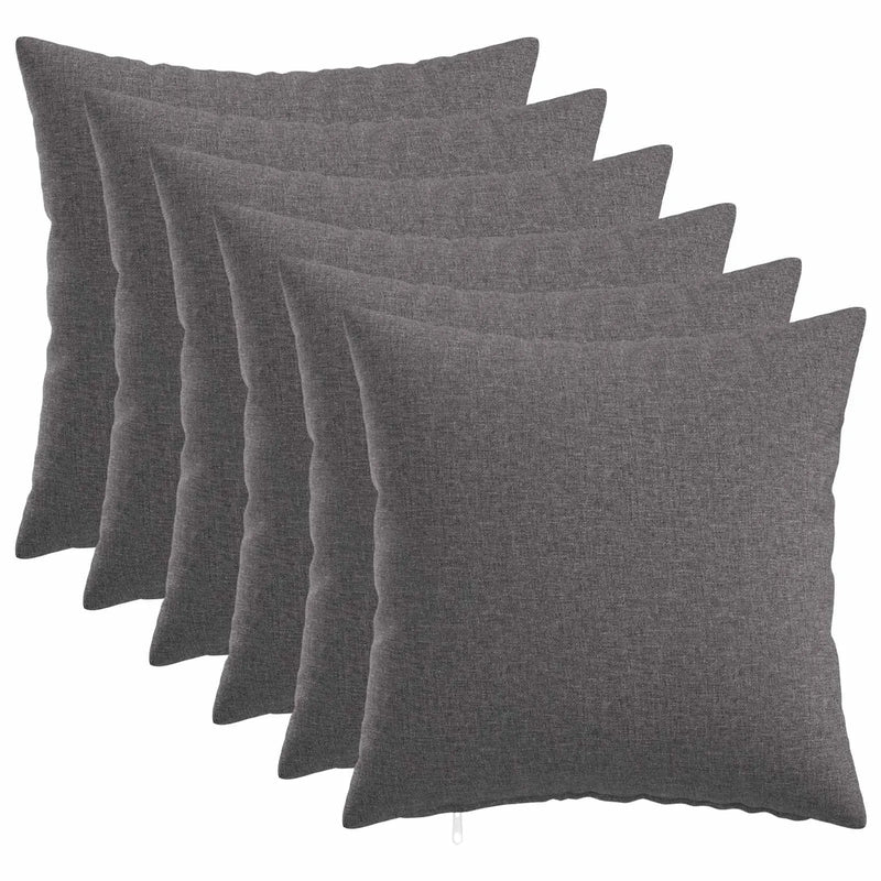 Cushion with Pillow HEERLEN 6 pcs Light Grey Fabric