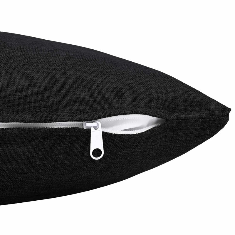 Cushion with Pillow HEERLEN 12 pcs Black Fabric