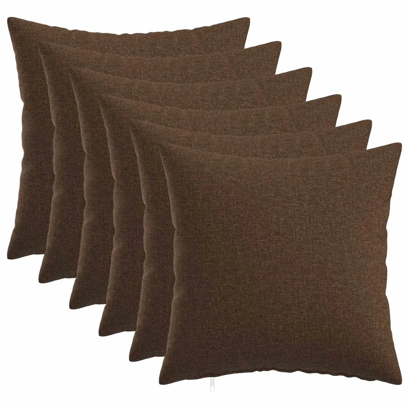 Cushion with Pillow HEERLEN 6 pcs Brown Fabric