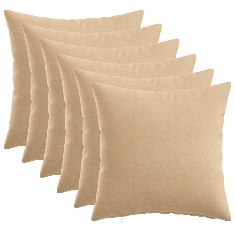 Cushion with Pillow HEERLEN 6 pcs Cream Fabric