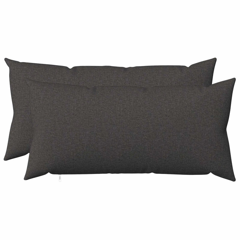 Cushion with Pillow HEERLEN 2 pcs Dark Grey Fabric