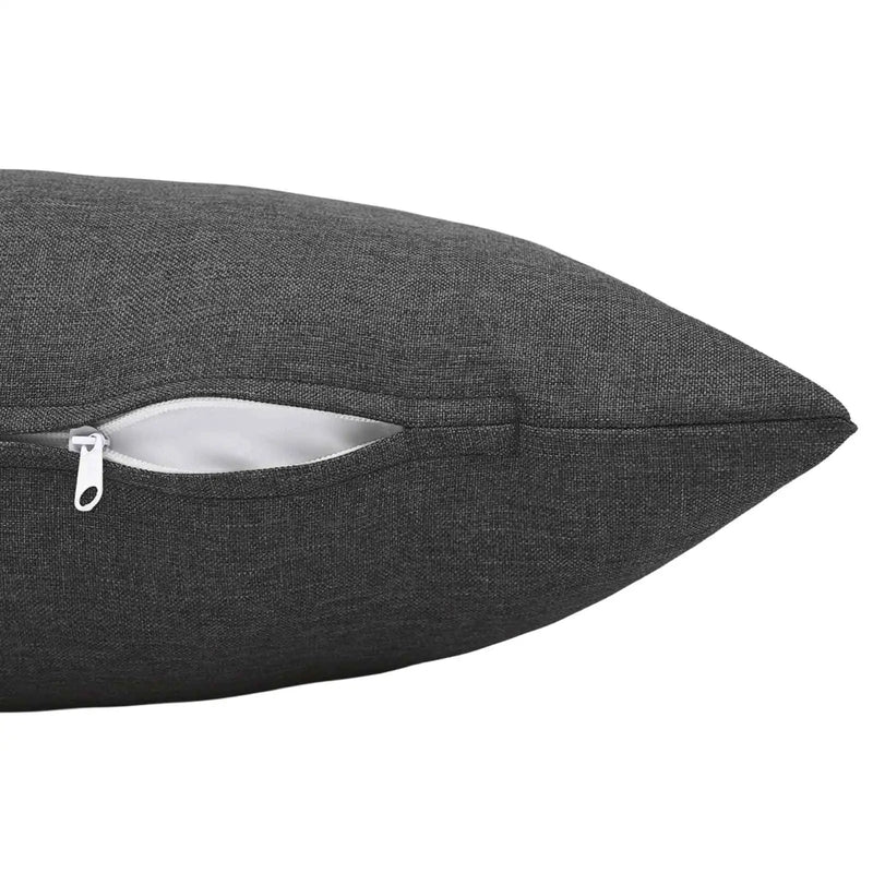 Cushion with Pillow HEERLEN 6 pcs Dark Grey Fabric