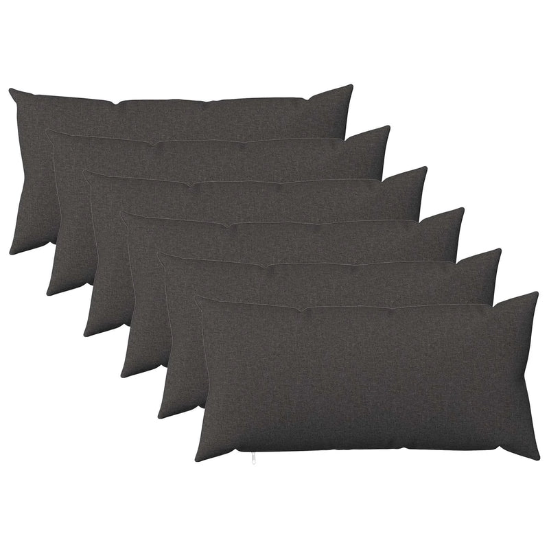 Cushion with Pillow HEERLEN 6 pcs Dark Grey Fabric