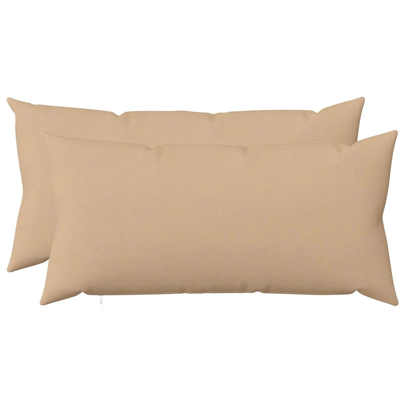 Cushion with Pillow HEERLEN 2 pcs Cream Fabric