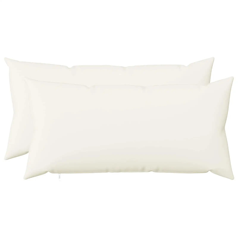 Cushion with Pillow HEERLEN 2 pcs White Fabric