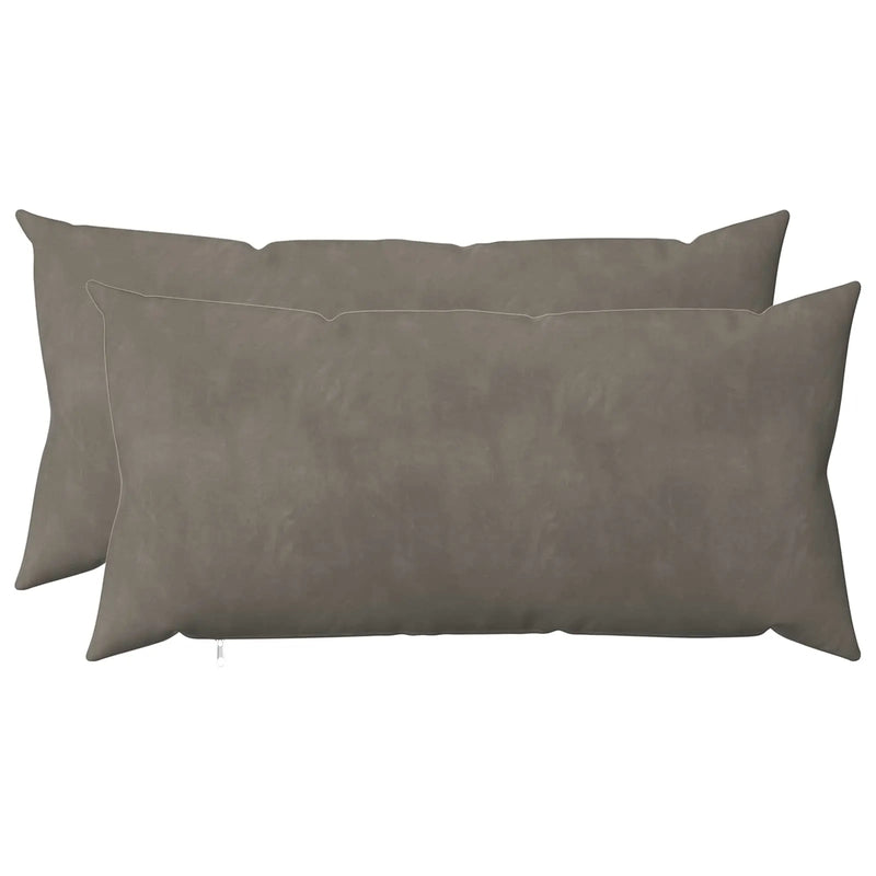 Cushion with Pillow HEERLEN 2 pcs Light Grey Velvet