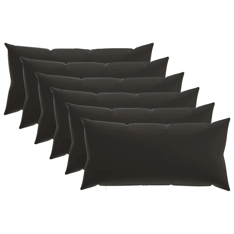 Cushion with Pillow HEERLEN 6 pcs Black Polyester