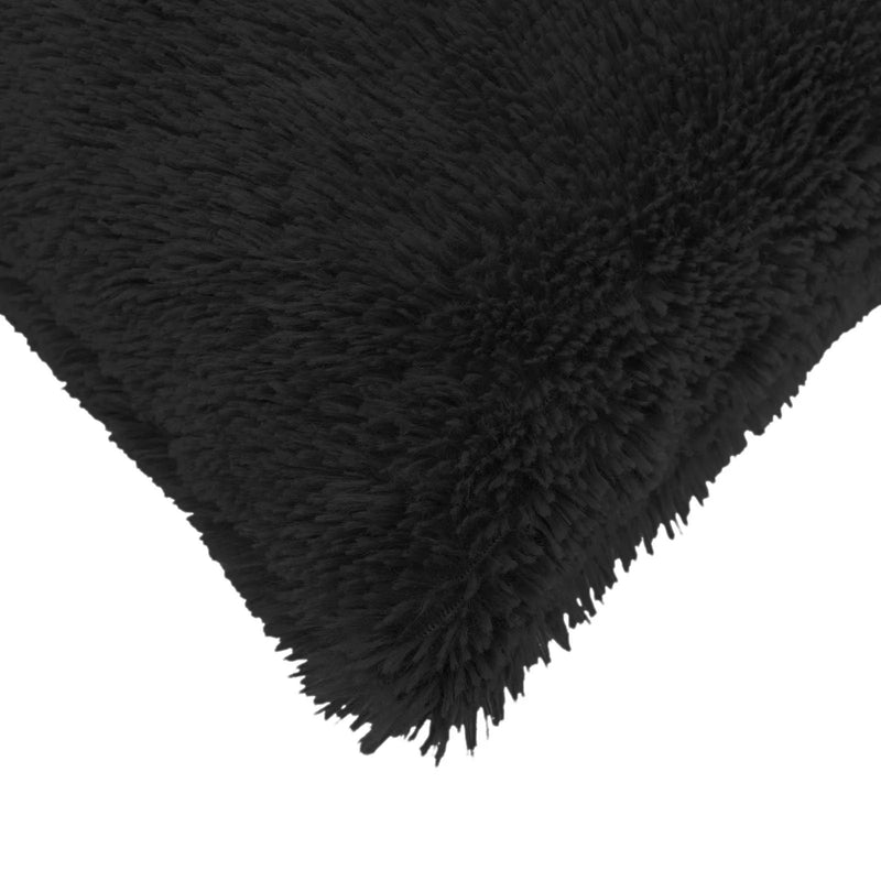Cushion with Pillow HEERLEN Black 40 x 145 cm PV Fleece