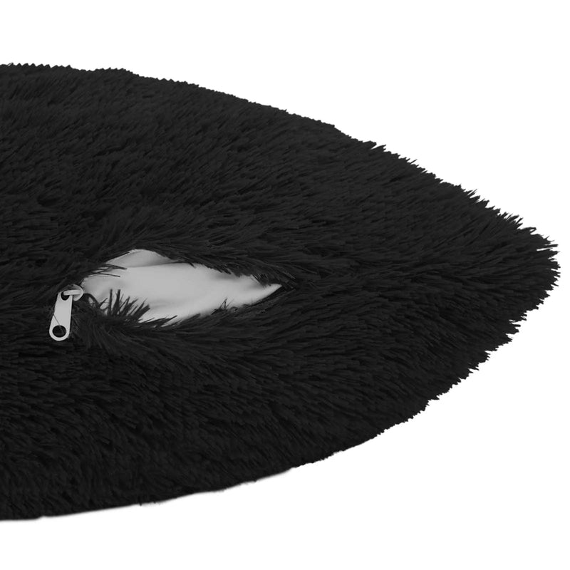 Cushion with Pillow HEERLEN Black 40 x 145 cm PV Fleece