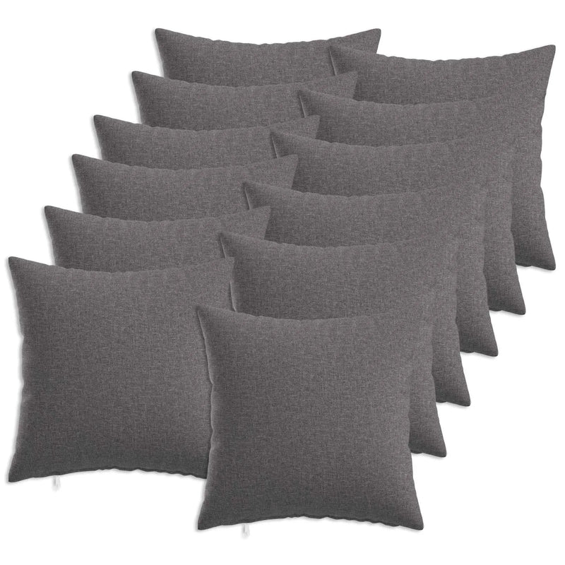 Cushion with Pillow HEERLEN 12 pcs Light Grey Fabric