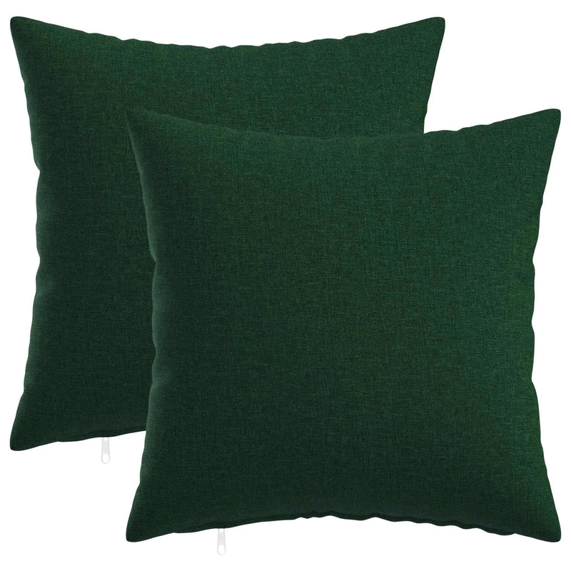 Cushion with Pillow HEERLEN 2 pcs Dark Green Fabric