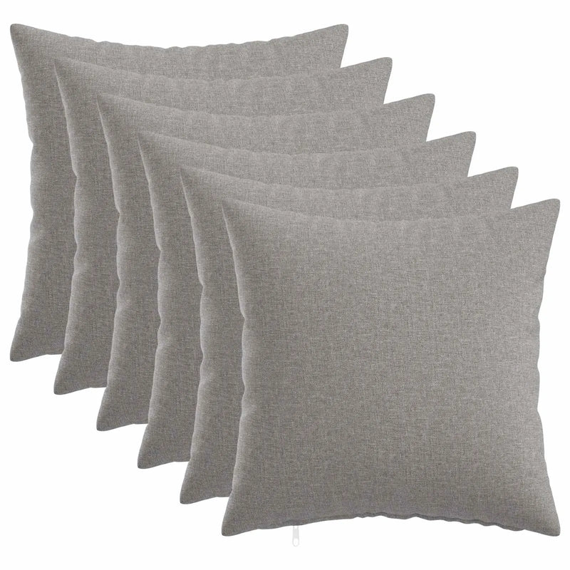 Cushion with Pillow HEERLEN 6 pcs Cloud Grey Fabric