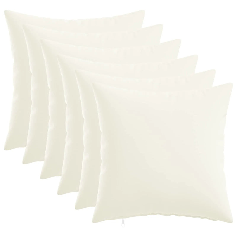 Cushion with Pillow HEERLEN 6 pcs White Fabric