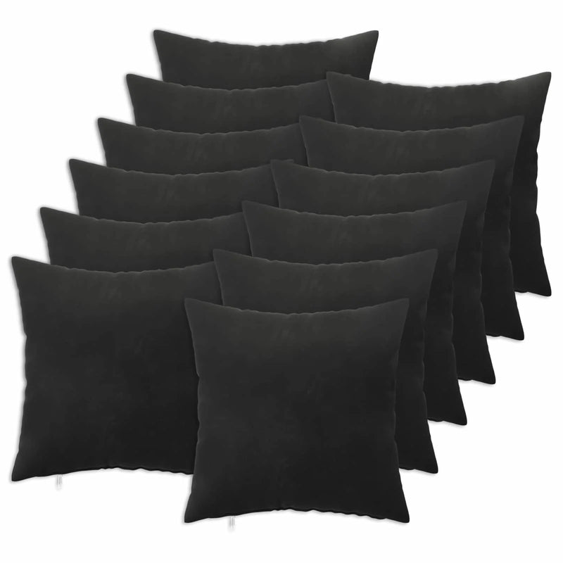 Cushion with Pillow HEERLEN 12 pcs Black Velvet