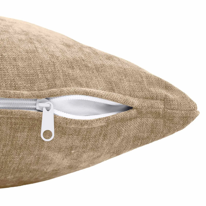 Cushion 2 pcs HEERLEN Taupe 45 x 45 cm Chenille Fabric