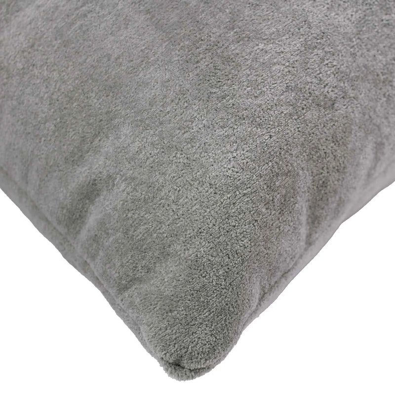 Cushion with Pillow HEERLEN 2 pcs Light Grey Microfiber Fleece