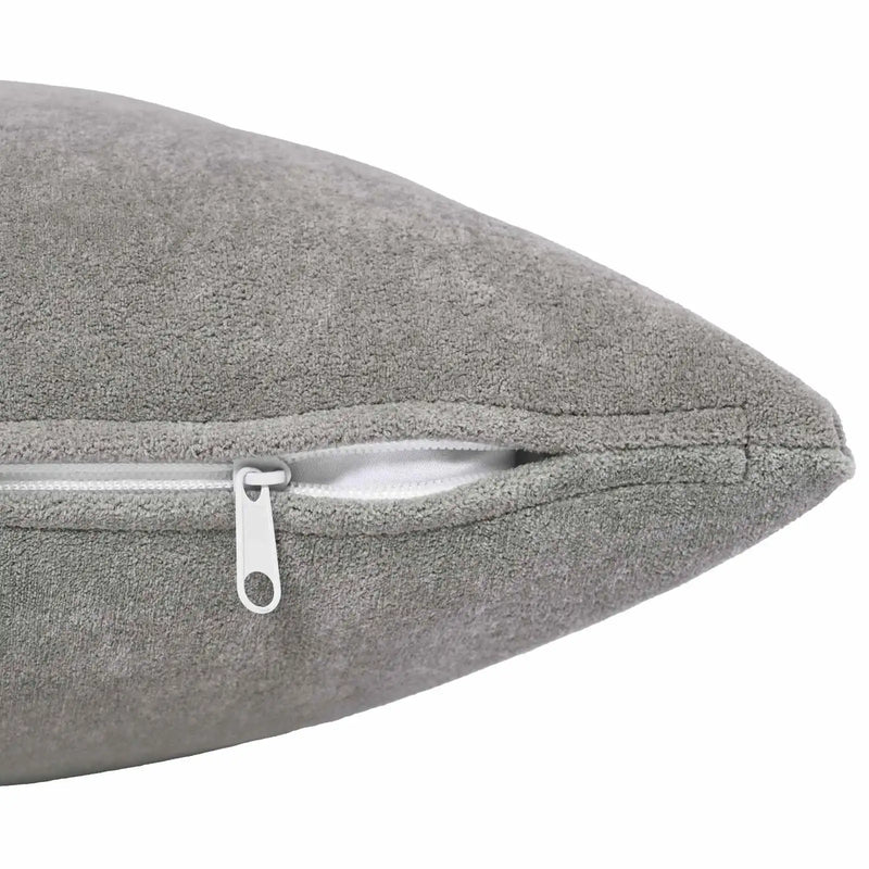 Cushion with Pillow HEERLEN 2 pcs Light Grey Microfiber Fleece
