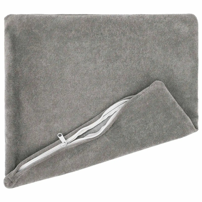Cushion with Pillow HEERLEN 2 pcs Light Grey Microfiber Fleece
