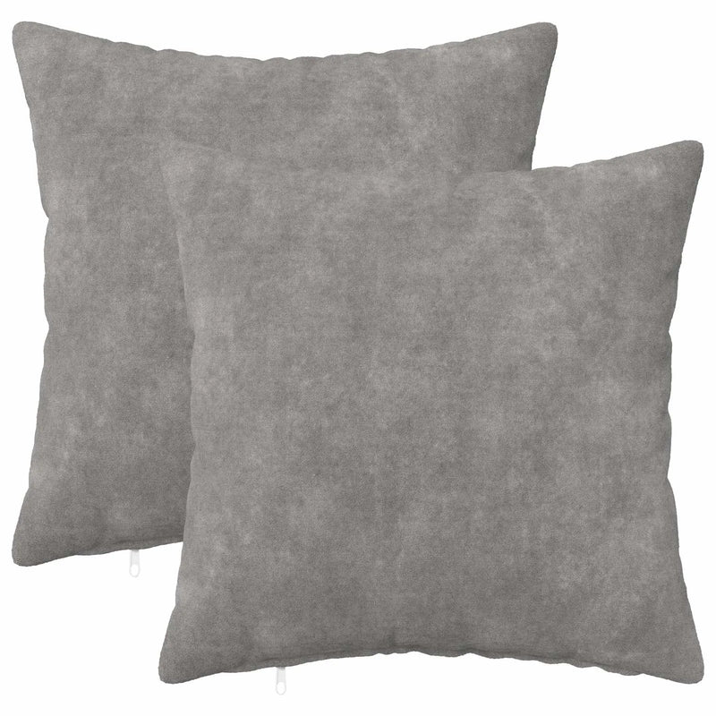 Cushion with Pillow HEERLEN 2 pcs Light Grey Microfiber Fleece