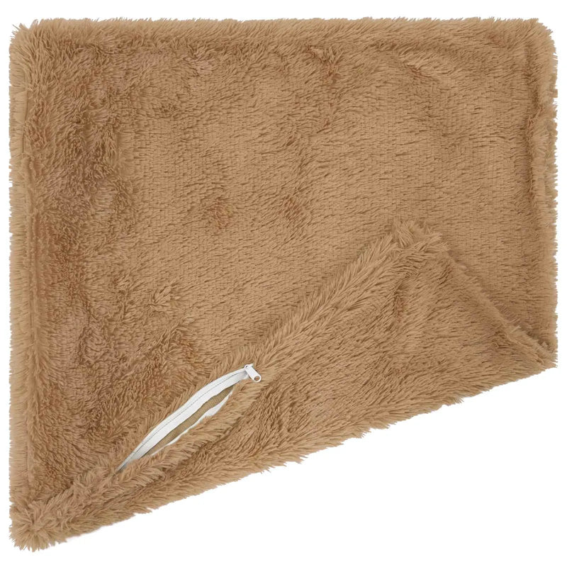 Cushion with Pillow HEERLEN 6 pcs Taupe PV Fleece