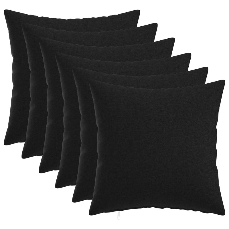 Cushion with Pillow HEERLEN 6 pcs Black Fabric