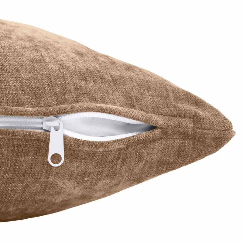 Cushion 2 pcs HEERLEN Brown 50 x 50 cm Chenille Fabric