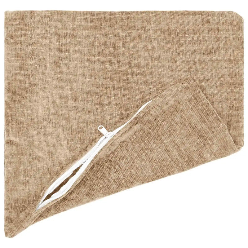 Cushion 2 pcs HEERLEN Taupe 50 x 50 cm Chenille Fabric