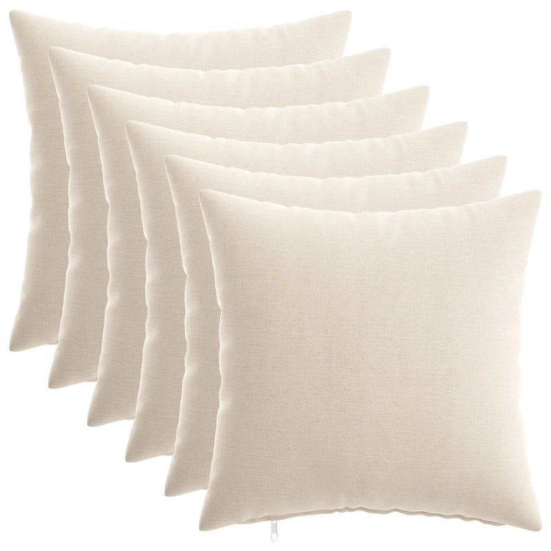 Cushion 6 pcs HEERLEN Cream 50 x 50 cm Chenille Fabric