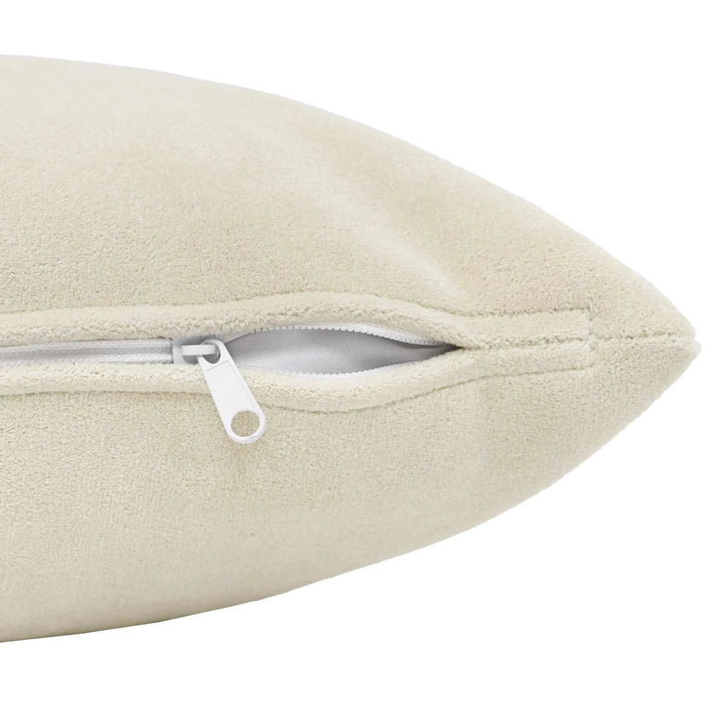 Cushion with Pillow HEERLEN 2 pcs Cream Microfiber Fleece