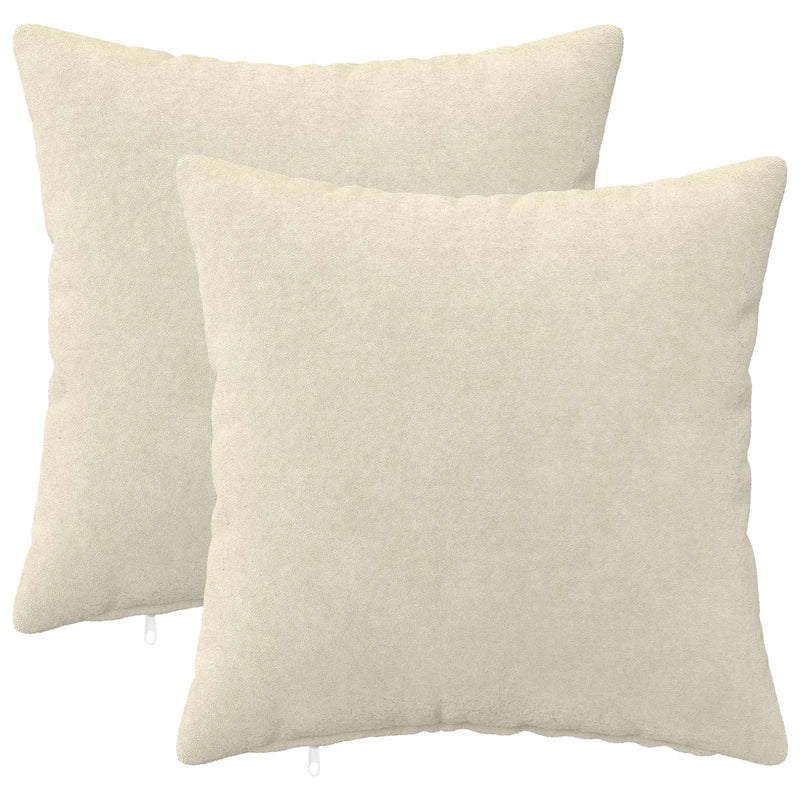 Cushion with Pillow HEERLEN 2 pcs Cream Microfiber Fleece