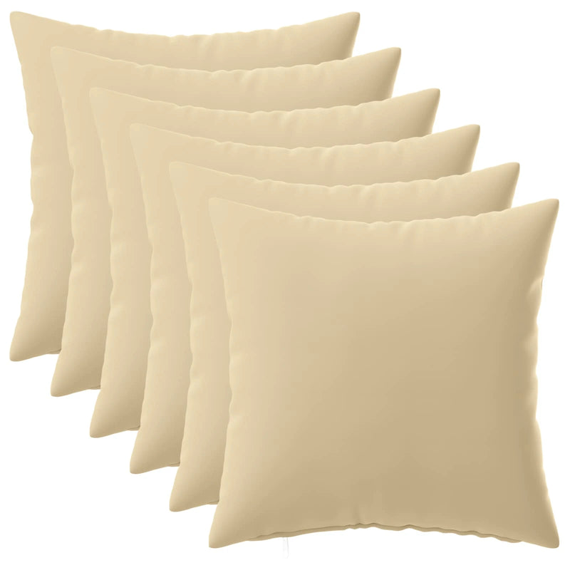 Cushion with Pillow HEERLEN 6 pcs Beige Polyester