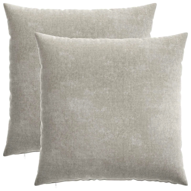 Cushion 2 pcs HEERLEN Light Grey 55 x 55 cm Chenille Fabric