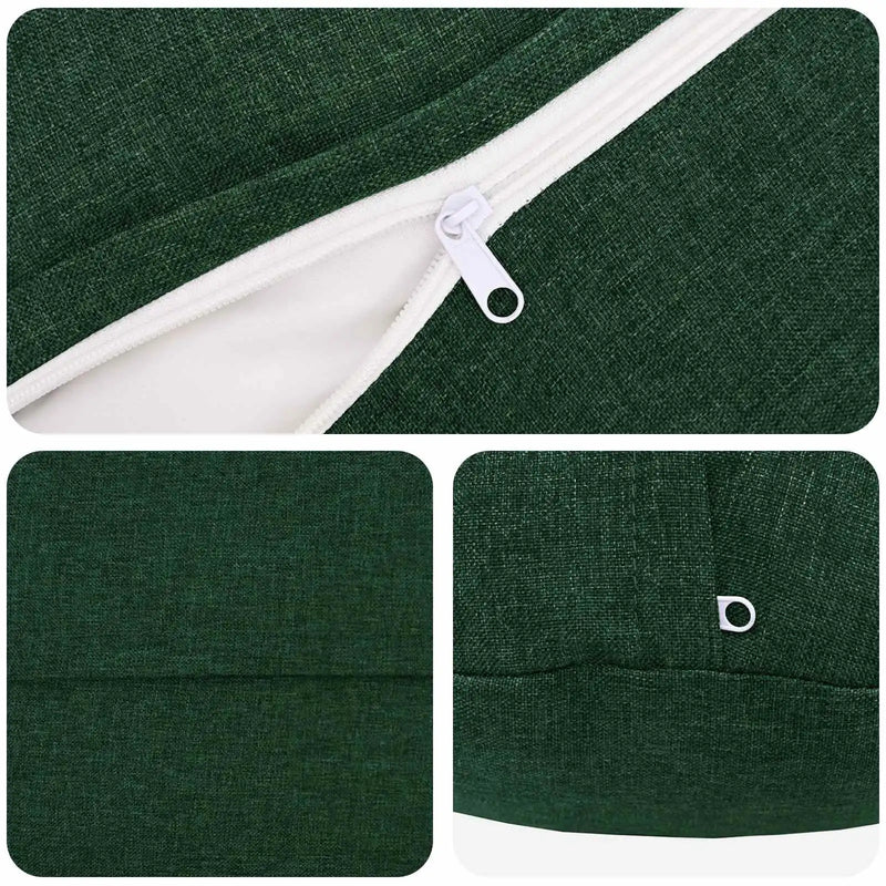 Cushion with Pillow HEERLEN 2 pcs Dark Green Fabric
