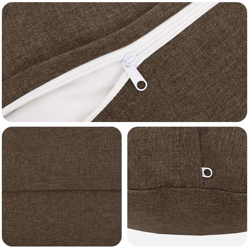 Cushion with Pillow HEERLEN 6 pcs Taupe Fabric