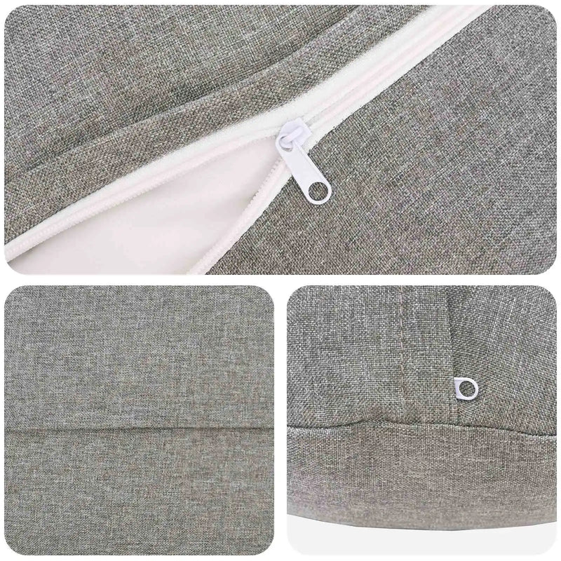 Cushion with Pillow HEERLEN 2 pcs Cloud Grey Fabric
