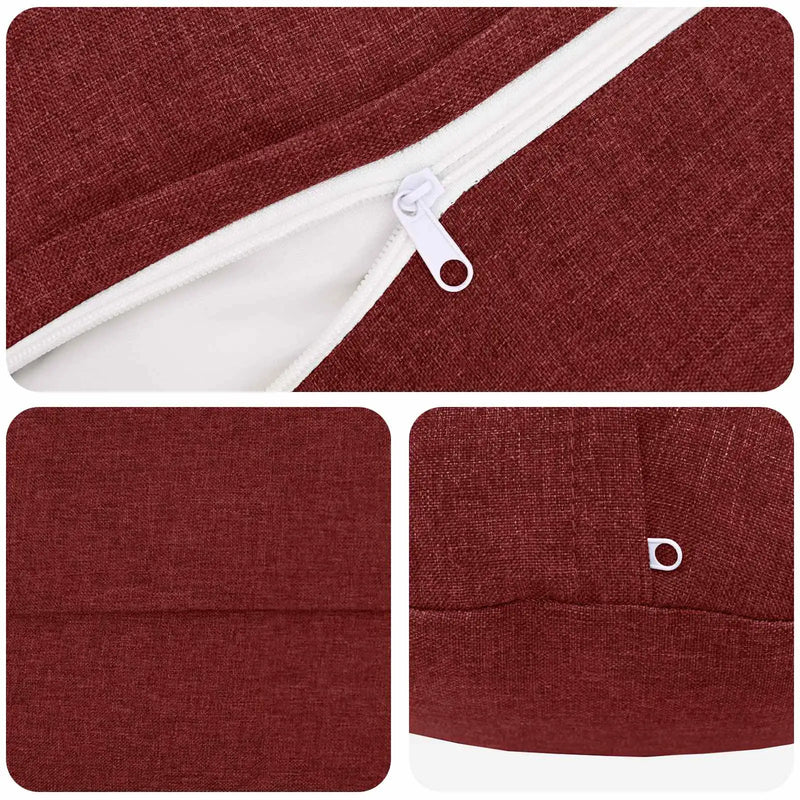 Cushion with Pillow HEERLEN 2 pcs Wine Red Fabric