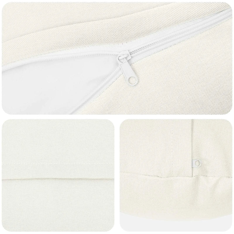 Cushion with Pillow HEERLEN 6 pcs White Fabric