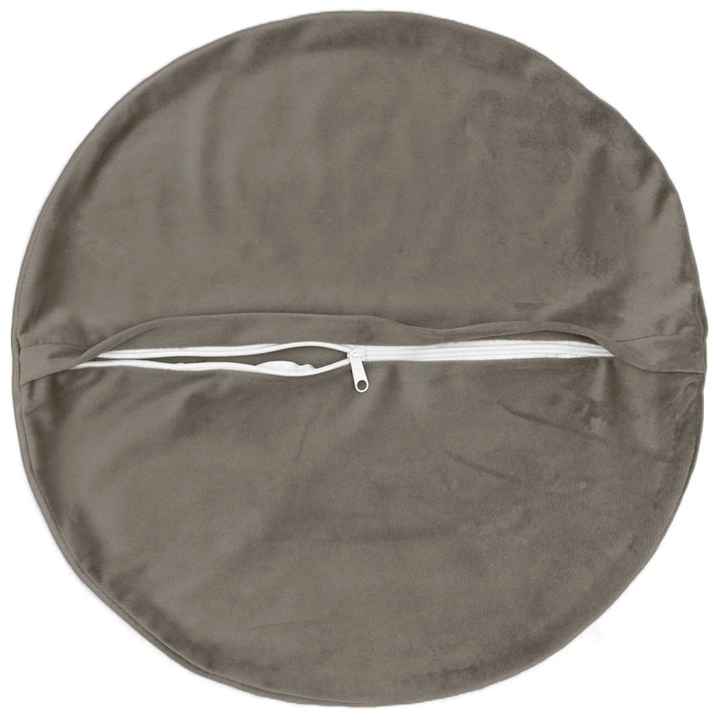 Cushion with Pillow HEERLEN 2 pcs Light Grey Velvet