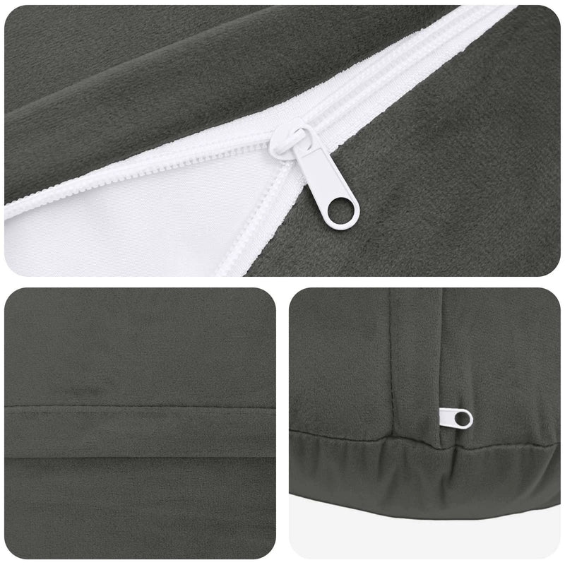 Cushion with Pillow HEERLEN 6 pcs Dark Grey Velvet