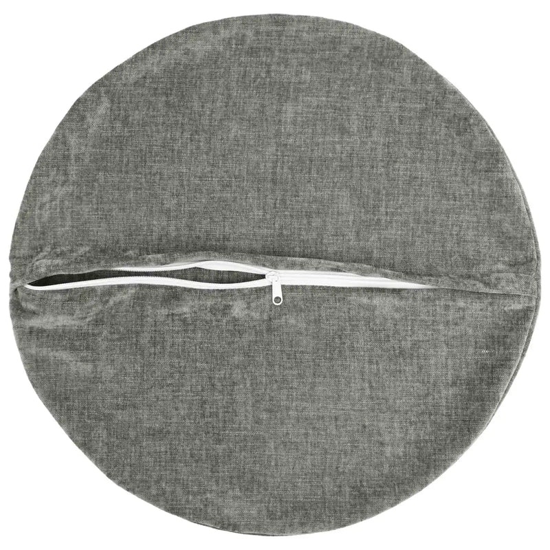 Cushion with Pillow HEERLEN 2 pcs Dark Grey Chenille Fabric