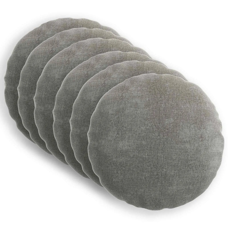 Cushion 6 pcs HEERLEN Dark Grey �� 40 cm Chenille Fabric