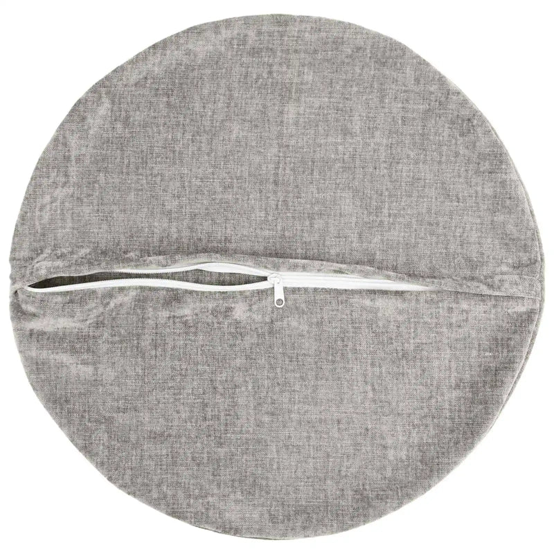 Cushion with Pillow HEERLEN 2 pcs Light Grey Chenille Fabric