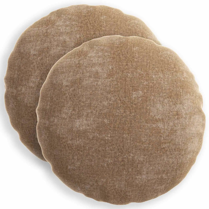 Cushion with Pillow HEERLEN 2 pcs Brown Chenille Fabric