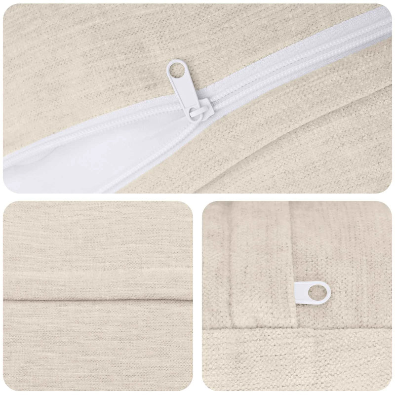 Cushion 6 pcs HEERLEN Cream �� 40 cm Chenille Fabric