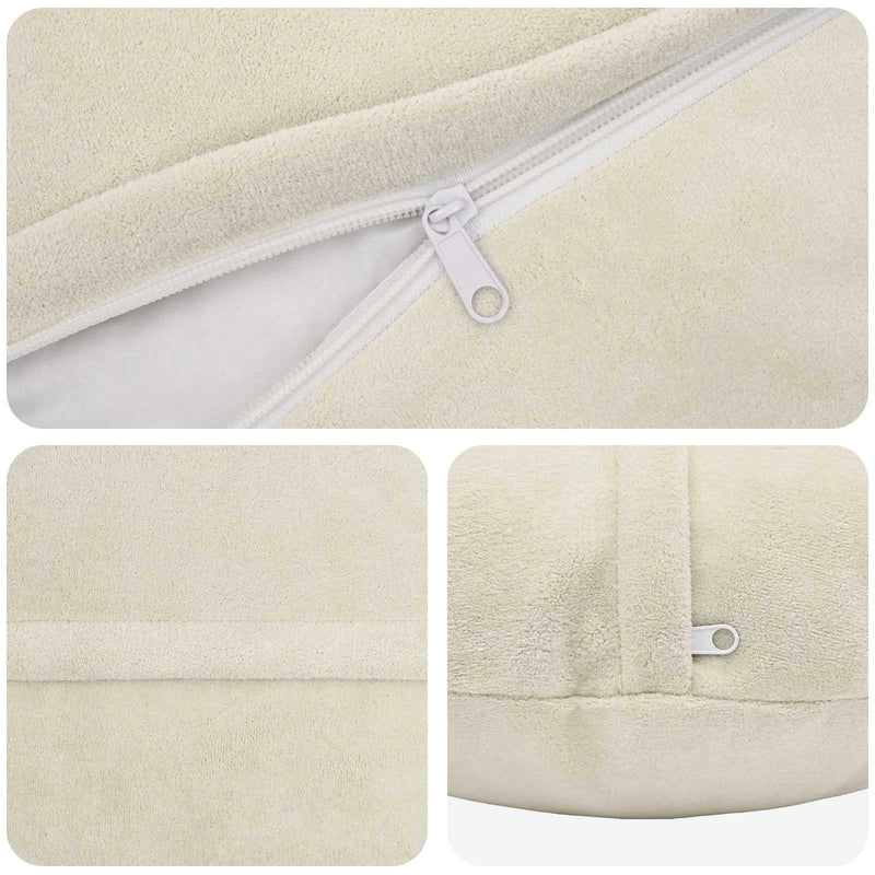 Cushion with Pillow HEERLEN 2 pcs Cream Microfiber Fleece