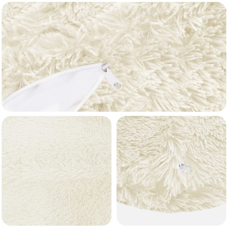 Cushion with Pillow HEERLEN 2 pcs White PV Fleece