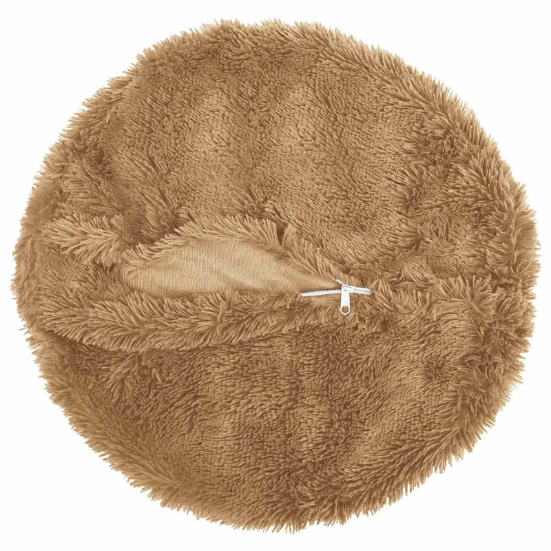 Cushion with Pillow HEERLEN 2 pcs Taupe PV Fleece