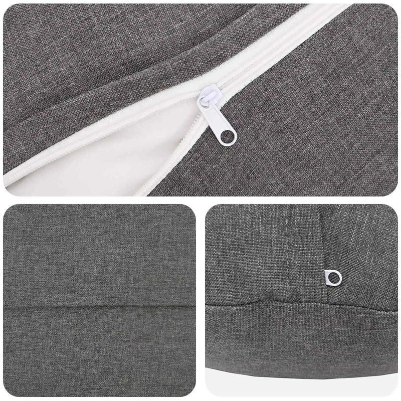 Cushion with Pillow HEERLEN 2 pcs Light Grey Fabric