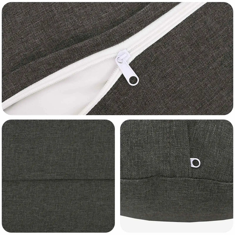 Cushion with Pillow HEERLEN 2 pcs Dark Grey Fabric