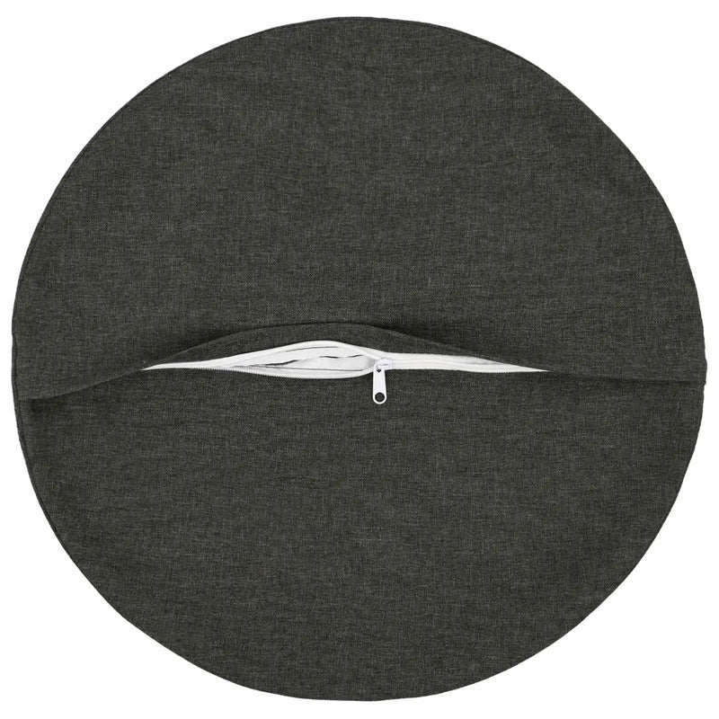 Cushion with Pillow HEERLEN 2 pcs Dark Grey Fabric
